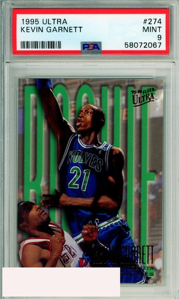 1995 ULTRA KEVIN GARNETT #274 ROOKIE HOF MINNESOTA TIMBERWOLVES PSA MINT 9
