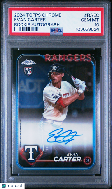 2024 Topps Chrome Rookie Autographs Evan Carter #RAEC PSA 10