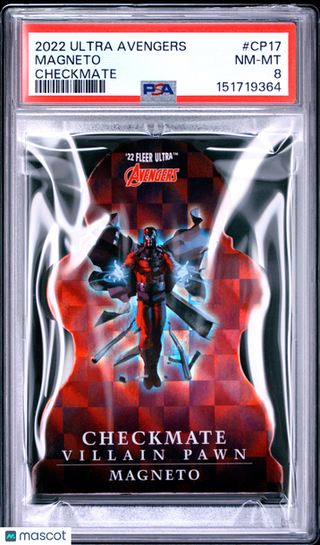 2022 Fleer Ultra Avengers Checkmate Magneto #CP17 PSA 8