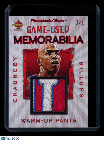 2023 President's Choice Solitaire 2.0 Update Chauncey Billups /1 Patch Game-Used Warm-Up Pants