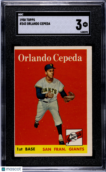 1958 Topps Orlando Cepeda #343 SGC 3