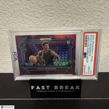 2023 Panini Prizm Draft Picks Scoot Henderson #24 Green Pulsar Short Print Parallel/Variety Rookie PSA 10