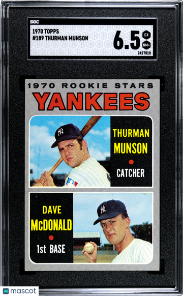 1970 Topps Thurman Munson #189 SGC 6.5
