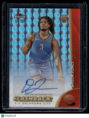 2024 Topps Finest Dillon Jones #FBA-DJ Blue Geometric Flashback /99 Autograph RC Topps