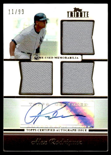 2011 Topps Tribute Alex Rodriguez Triple Game-Used Patch Auto /99