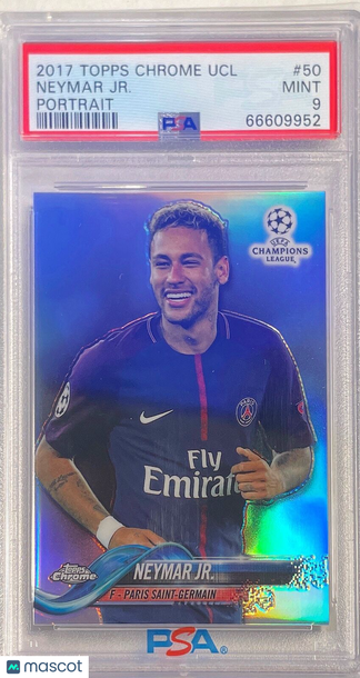 2017 Topps Chrome UEFA Champions League Neymar JR. #50 Portrait PSA 9