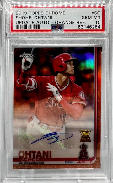 2019 TOPPS CHROME UPDATE ORANGE REFRACTOR SHOHEI OHTANI ROOKIE AUTO /25 PSA 10