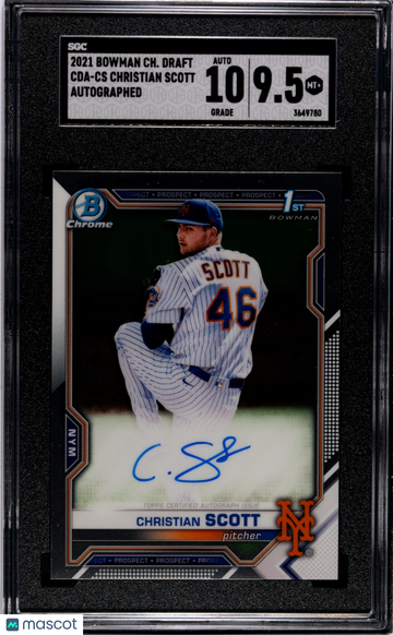 2021 Bowman Chrome Draft Christian Scott #CDA-CS Autograph SGC 9.5 Auto 10