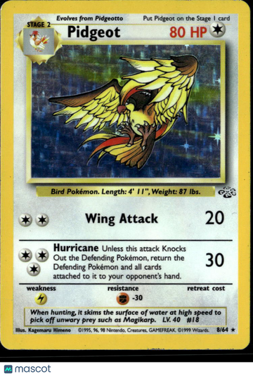 1999 Jungle Pidgeot Holo Rare #8/64