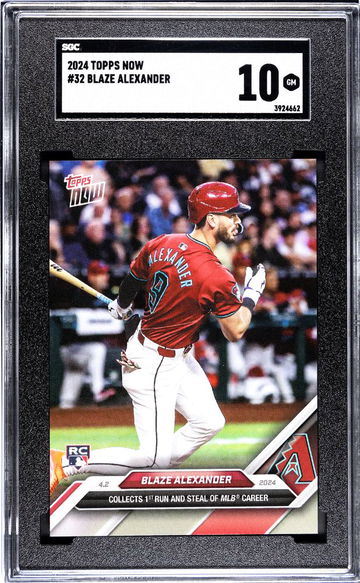 2024 TOPPS BLAZE ALEXANDER NOW #32 Rookie RC limited /925 SGC 10