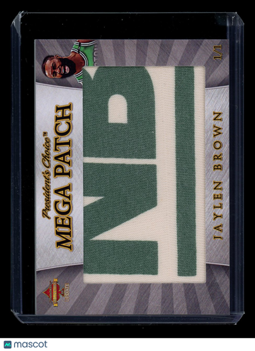 2023 President's Choice Solitaire 2.0 Update Mega Patch Jaylen Brown /1 Mega Patch Game-Used Shooting Shirt