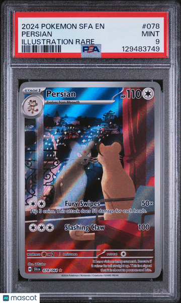 2024 Pokemon Sfa EN-Shrouded Fable Persian Illustration Rare PSA 9 #078