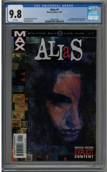 Alias #1 CGC 9.8 1st Jessica Jones Avenger 1st MAX title Luke Cage