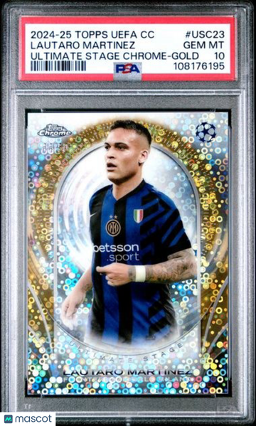 2024-25 Topps UEFA Club Competitions Ultimate Stage Chrome Lautaro Martinez #USC23 Gold /50 PSA 10