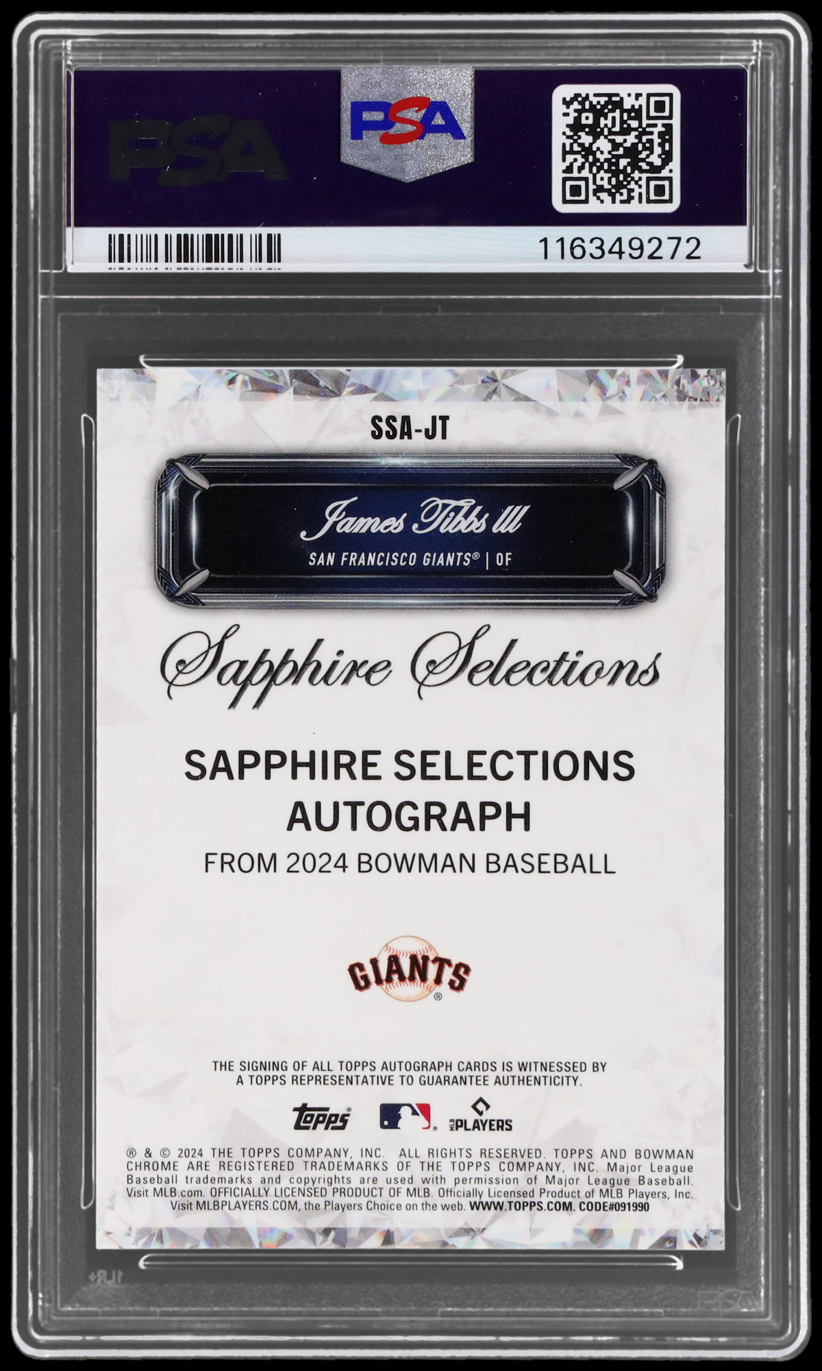 2024 Bowman Chrome Draft Sapphire James Tibbs Iii Selections 