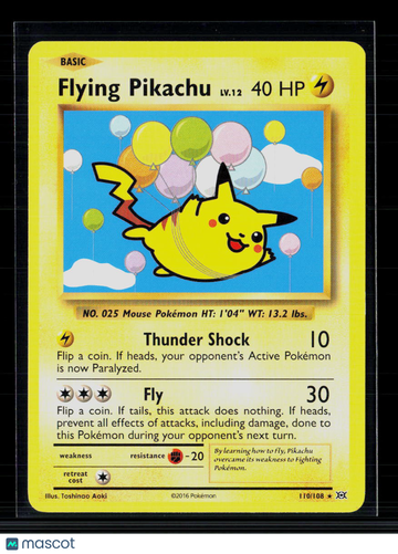 Pokemon 2016 Evolutions Flying Pikachu SR #110/108