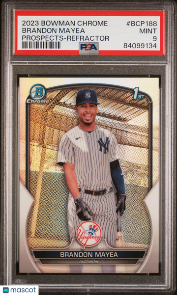 2023 Bowman Chrome Prospects Brandon Mayea #BCP188 Refractor /499 PSA 9