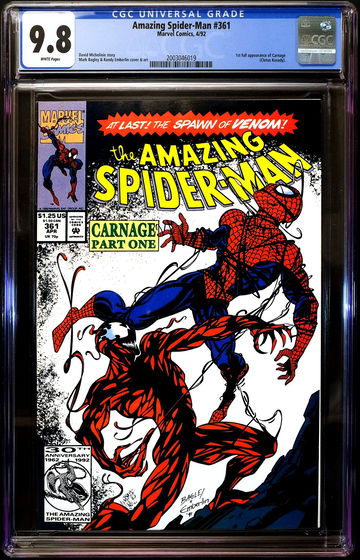 AMAZING SPIDER-MAN #361 🔥 1st Cover Appearance CARNAGE 🔥 CGC 9.8 - White Pages