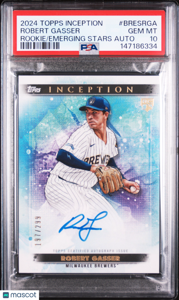 2024 Topps Inception Base Rookie And Emerging Star Autographs Robert Gasser #BRESRGA /299 PSA 10