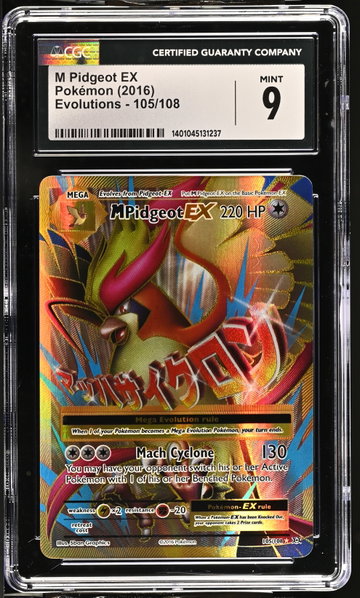 2016 Pokemon Evolutions M Pidgeot EX #105/108 Full Art CGC 9