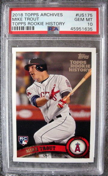 Mike Trout 2018 Topps Archives Rookie History PSA 10
