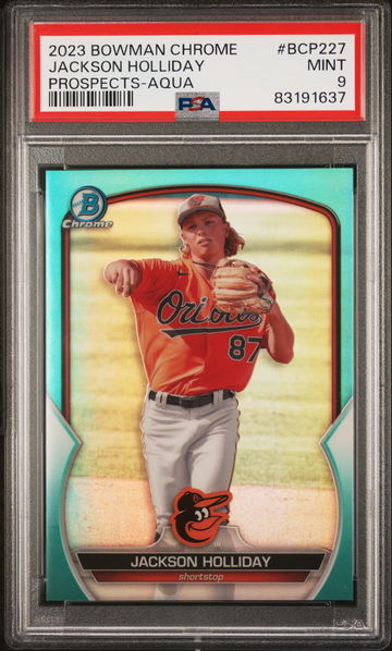 2023 Bowman Chrome Prospects Aqua Jackson Holliday #BCP227 /125 PSA 9