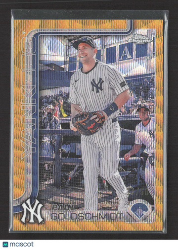 2025 Topps Chrome Paul Goldschmidt #168 Yellow Wave Refractor /50
