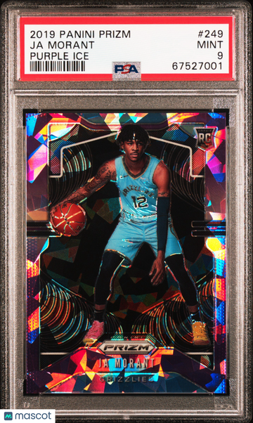 2019 Panini Prizm Ja Morant #249 Purple Ice /149 Rookie RC PSA 9