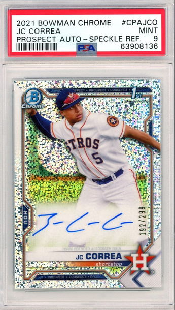 JC Correa 2021 Bowman Chrome Autograph Speckle Refractor