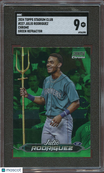 2024 Topps Stadium Club Julio Rodriguez #227 Chrome Green Refractor SGC 9