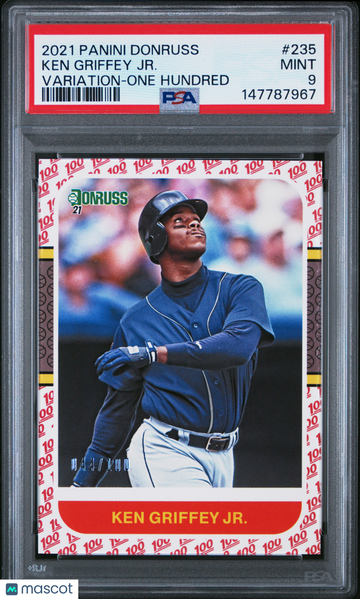 2021 Panini Donruss Ken Griffey JR. #235 Variation One Hundred /100 PSA 9