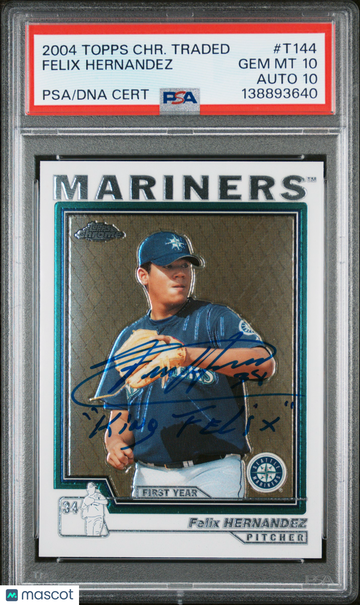 Felix Hernandez 2004 Topps Chrome Traded #T144 Rookie PSA 10.