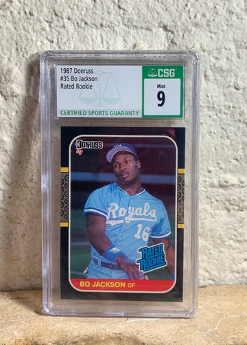 1987 Donruss  Bo Jackson Rated Rookie  RC CSG 9 Mint 