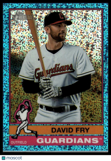 2024 Topps Heritage David Fry #654 Chrome Light Blue Sparkle Refractor SN RC