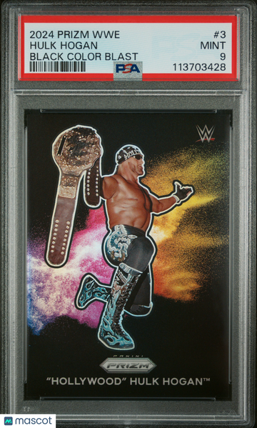 2024 Panini Prizm WWE Black Color Blast Hulk Hogan #3 PSA 9