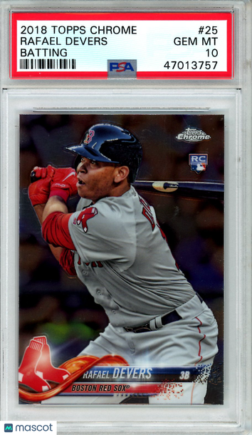 2018 Topps Chrome Rafael Devers #25 Batting Rookie PSA 10