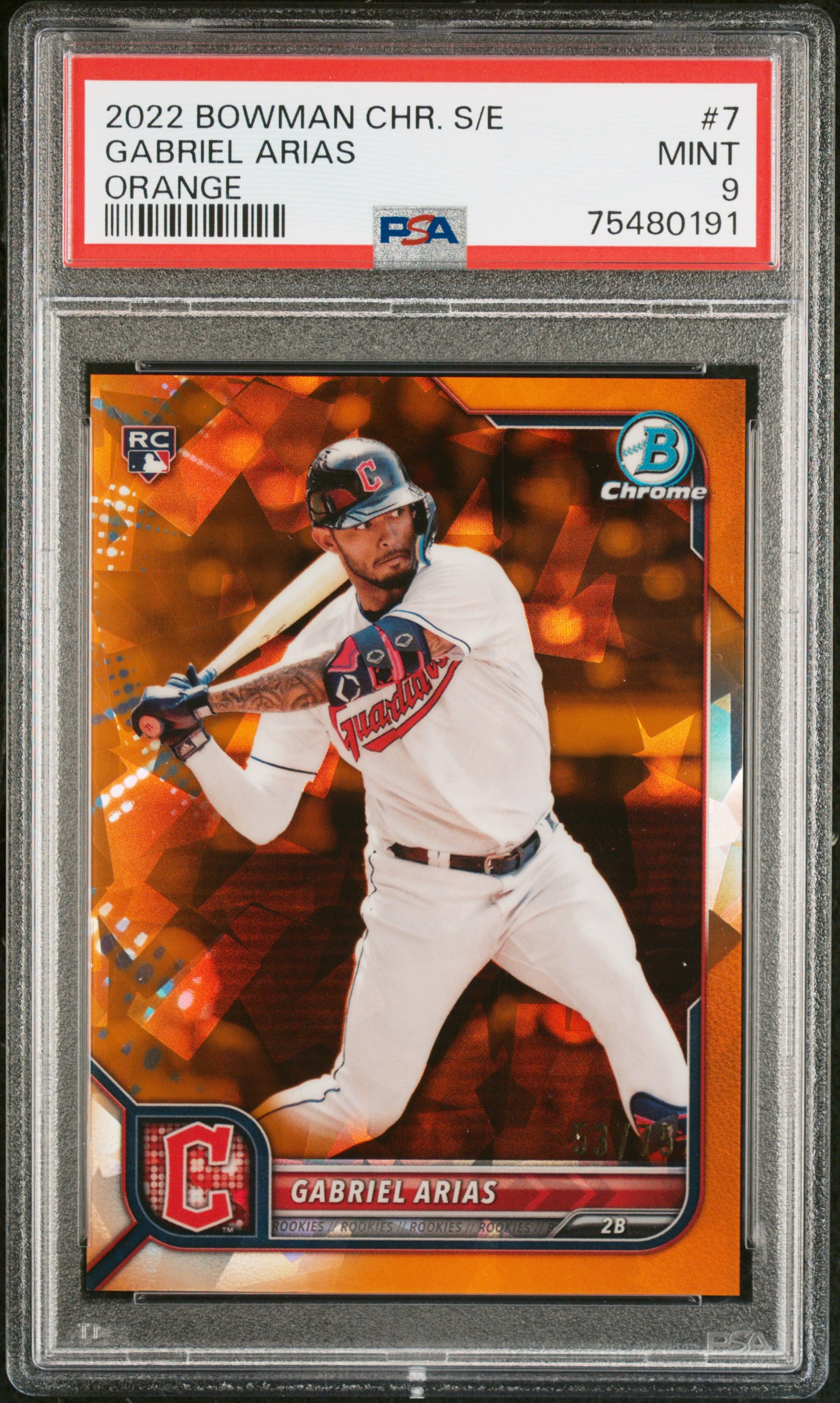 2022 Bowman Chrome Sapphire Edition Gabriel Arias #7  PSA 9