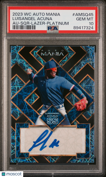 2023 Wild Card Auto Mania Autographs Luisangel Acuna #AMSQ45 SQR Lazer Platinum PSA 10