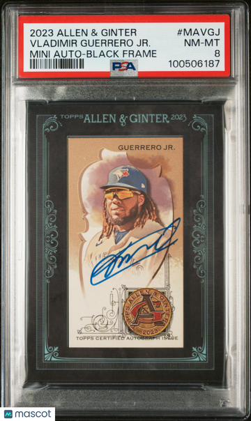 2023 Topps Allen & Ginter Mini Autograph Vladimir Guerrero JR. #MAVGJ Black Frame PSA 8