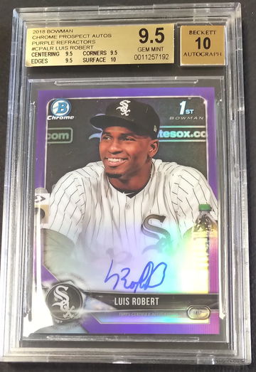 Luis Robert 2018 Bowman Chrome Purple Auto RC