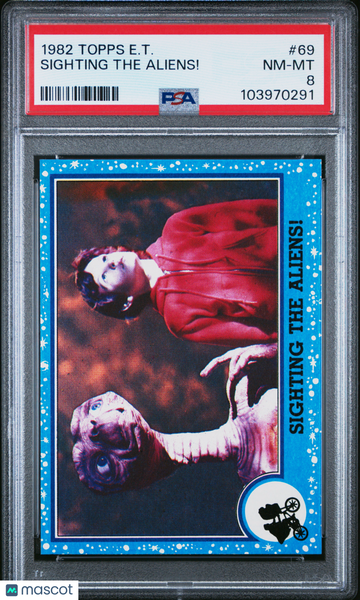 1982 Topps E.T. Sighting The Aliens! #69 PSA 8