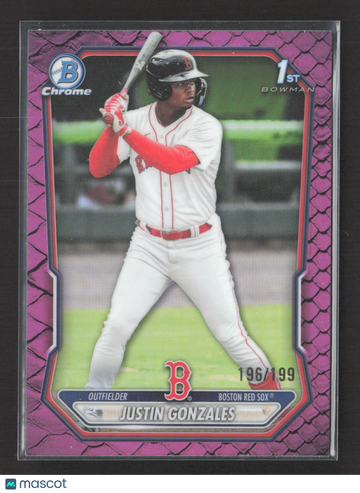 2025 Topps Bowman Chrome Justin Gonzales #BCP-141 Purple Lava Refractor /199