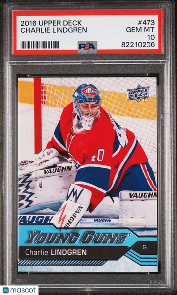 2016 Upper Deck Charlie Lindgren #473 PSA 10