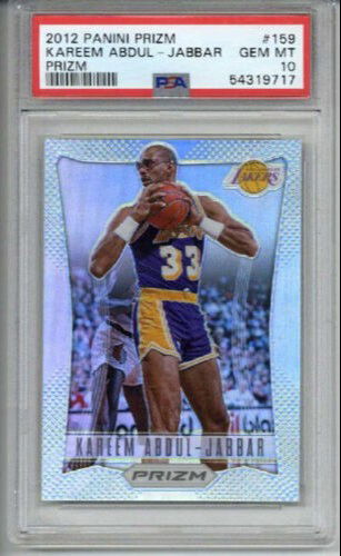 2012 PANINI PRIZM SILVER PRIZM #159 KAREEM ABDUL JABBAR LAKERS PSA 10 LOW POP