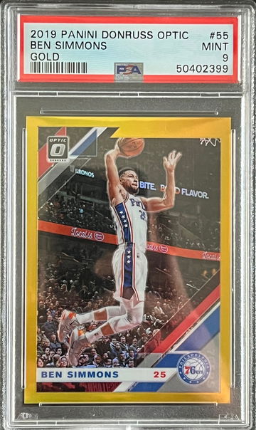 2019 Panini Donruss Optic GOLD /10 #55 Ben Simmons PSA 9 MINT TRUE GOLD