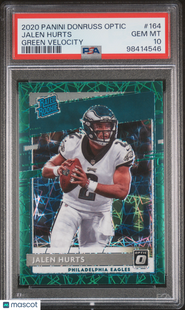 2020 Panini Donruss Optic Jalen Hurts #164 Green Velocity PSA 10