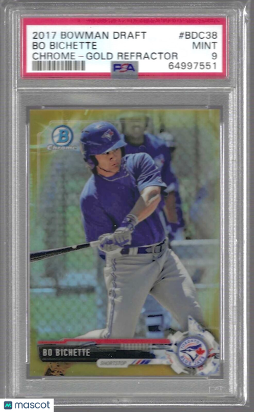 2017 Bowman Draft Bo Bichette #BDC38 Chrome Gold Refractor PSA 9