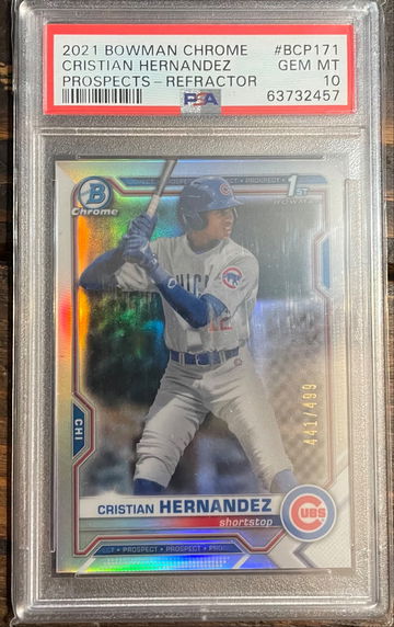 2021 Cristian Hernandez Bowman Chrome Refractor /499 PSA 10
