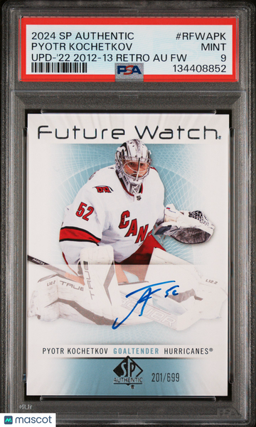 2022-23 SP Authentic Pyotr Kochetkov #RFWAPK 2012 13 Retro Future Watch Auto /699 Rookie PSA 9