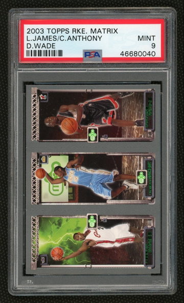 2003 Lebron James / Dwyane Wade / Carmelo Anthony Topps Matrix Rookie PSA 9 Mint